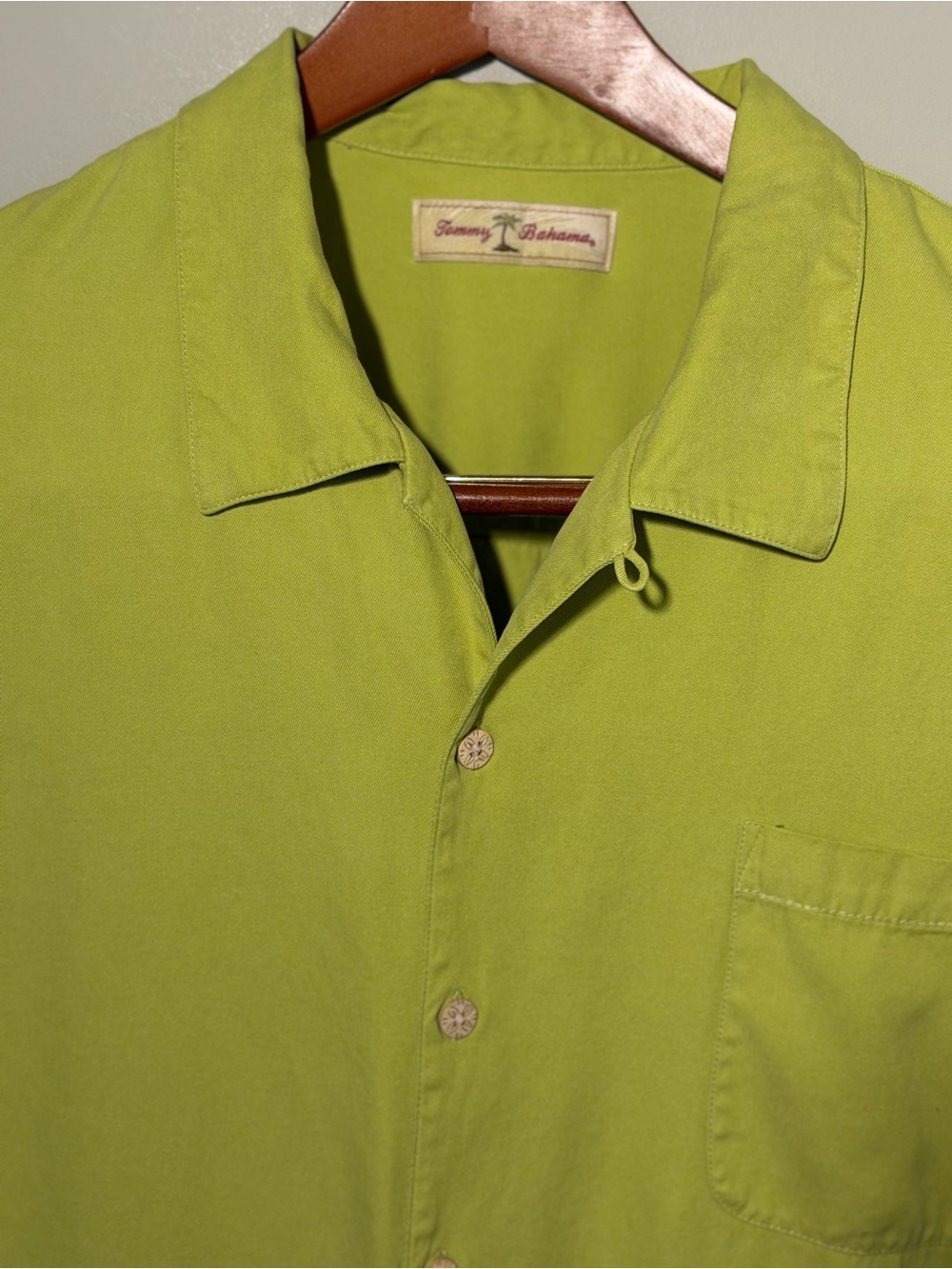 Tommy Bahama Lime Green Short Sleeve Island Style Camp Shirt